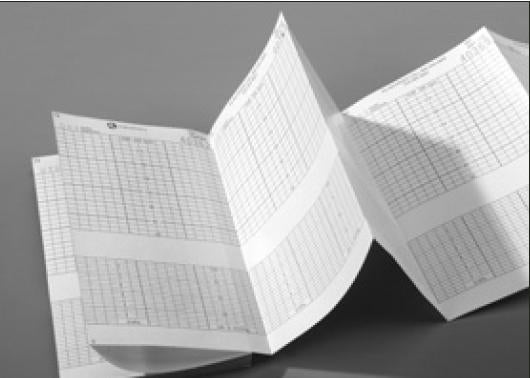 Fetal Monitor Recording Paper Airlife® Thermal Paper 8.5 X 11 Inch Z-Fold Red Grid