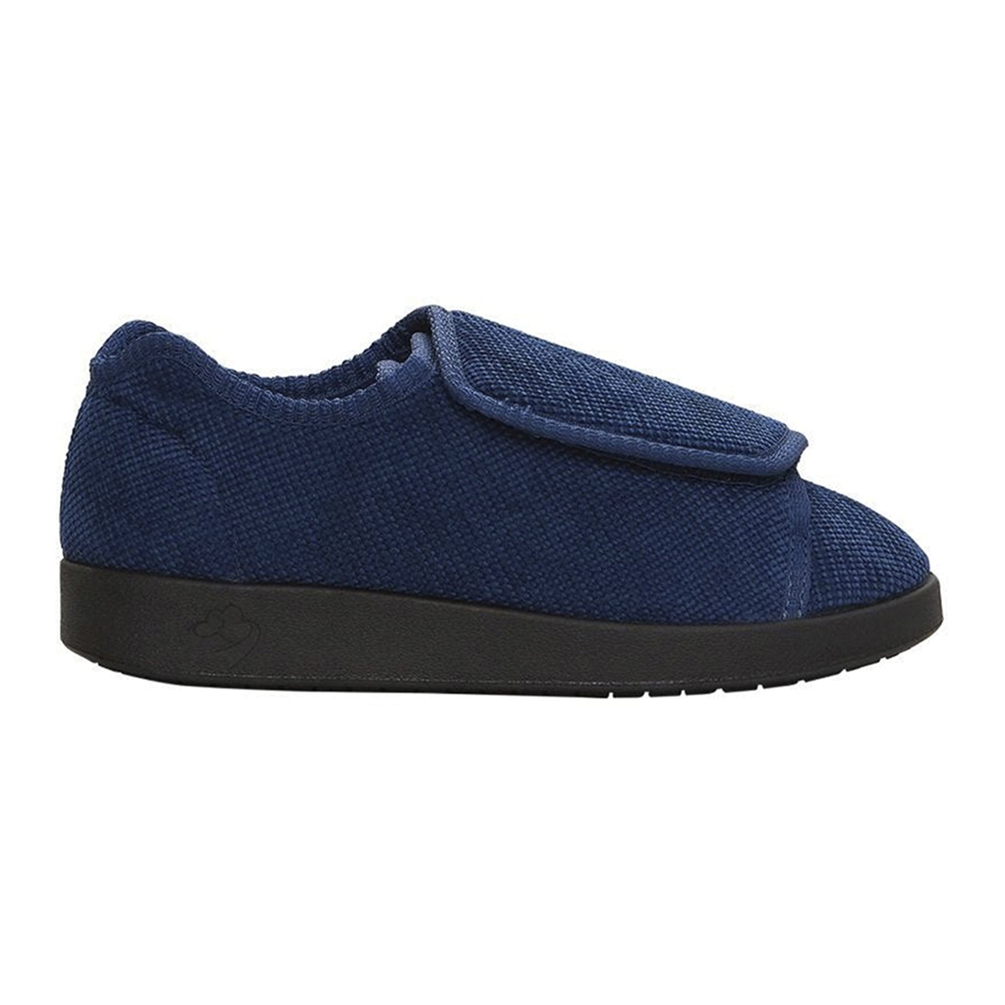 Silverts® Women's Double Extra Wide Easy Closure Slippers, Navy Blue, Size 12