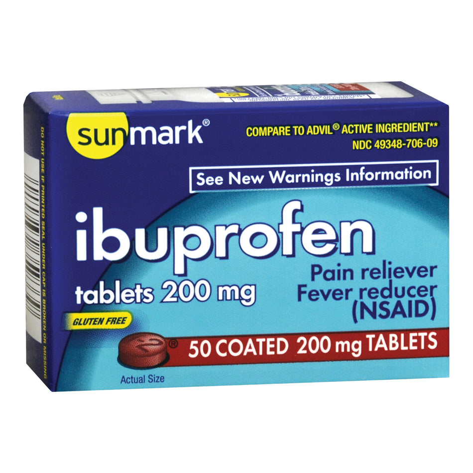 Pain Relief sunmark® 200 mg Strength Ibuprofen Tablet 50 per Bottle