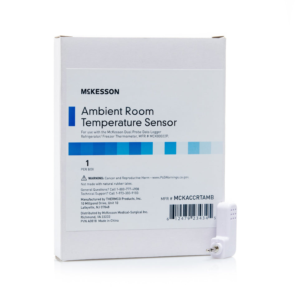 McKesson Ambient Room Temperature Sensor Temperature Range: 32-122ºF (0-50ºC) For use with the McKesson Dual Probe Data Logger Refrigerator/ Freezer Thermometer, MFR # MCK80022P
