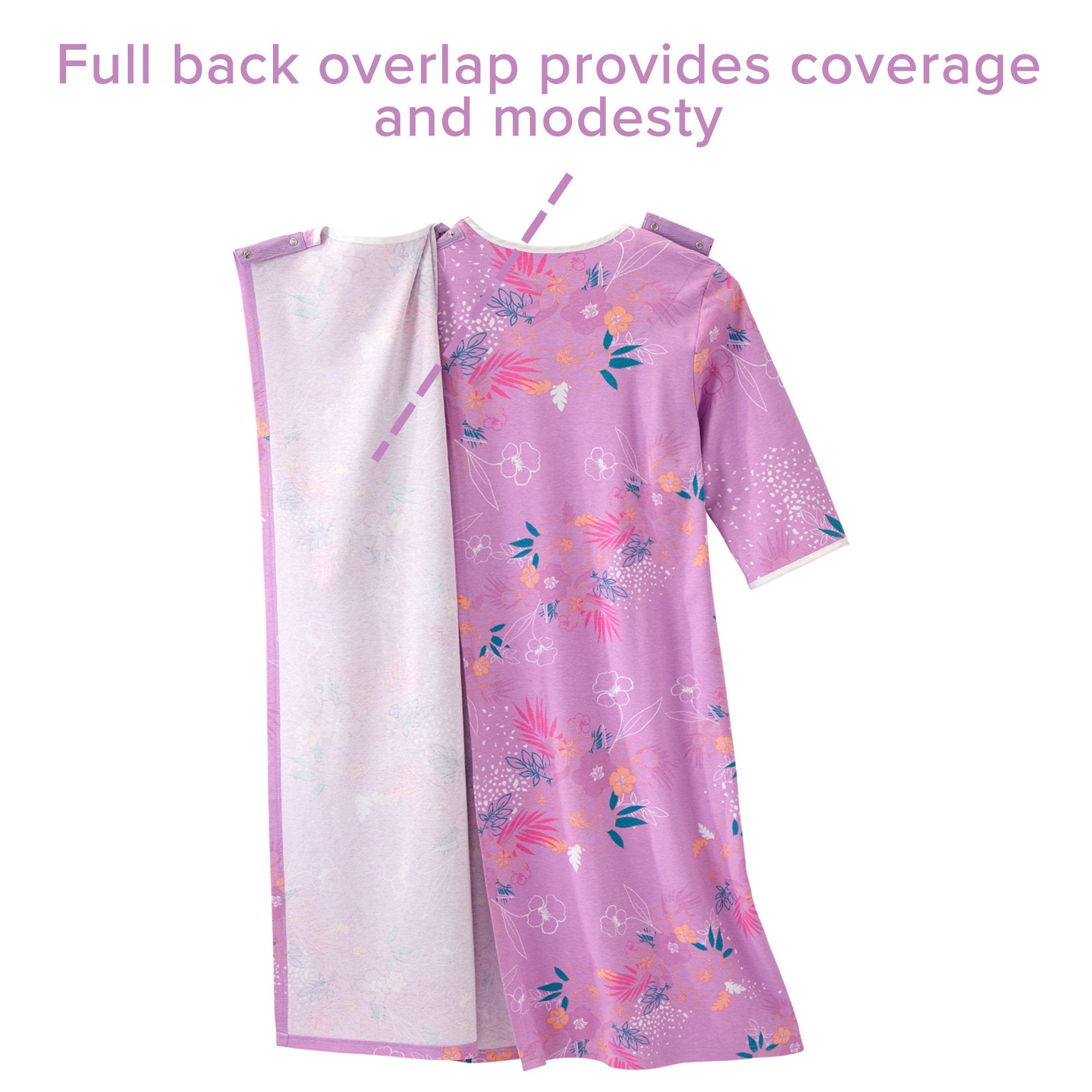 Silverts® Shoulder Snap Patient Exam Gown, Medium, Soft Tropical