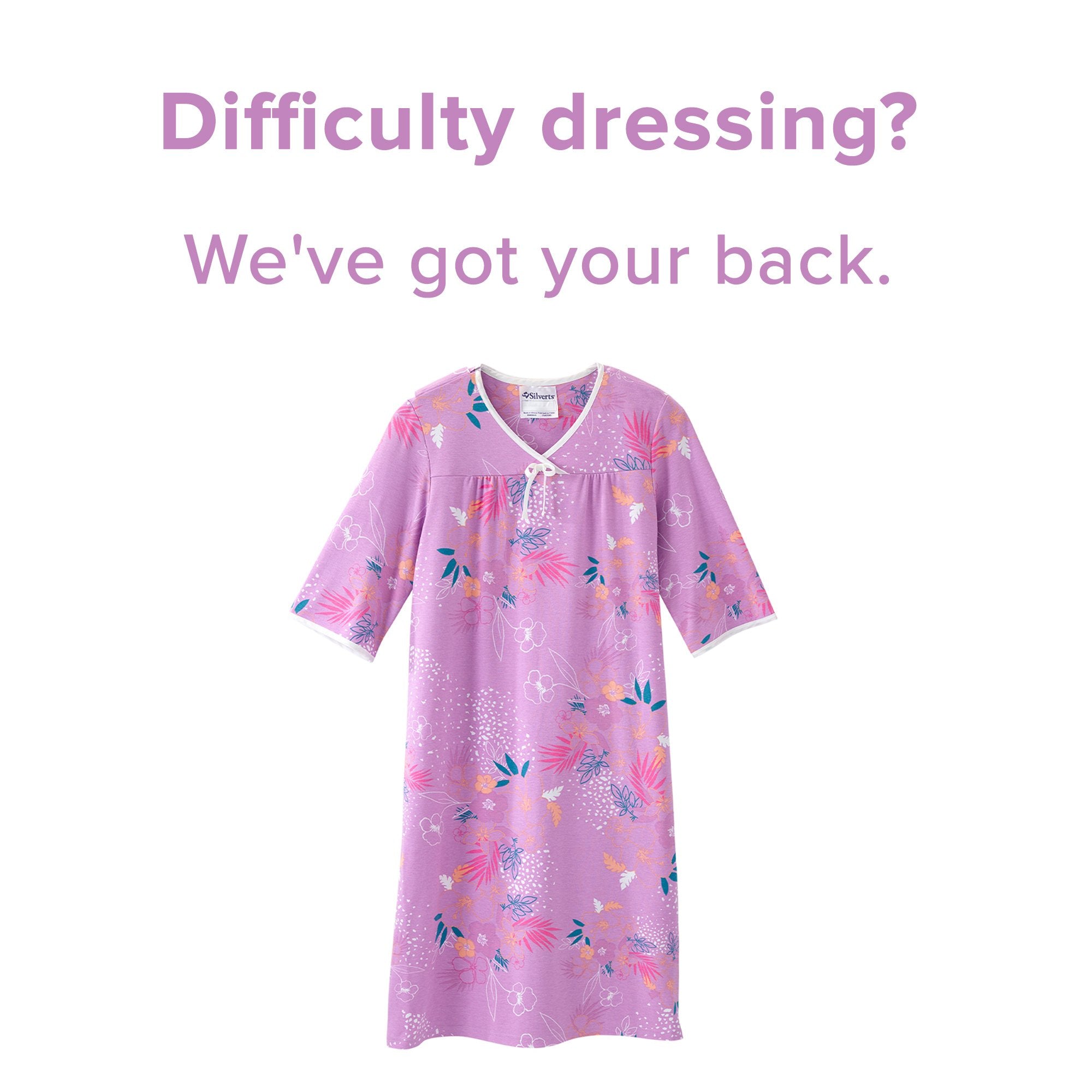 Silverts® Shoulder Snap Patient Exam Gown, Medium, Soft Tropical