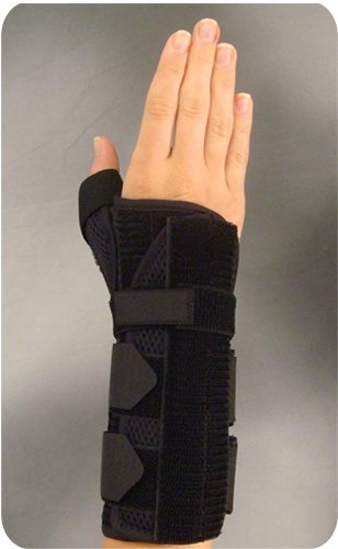 Wrist Brace with Thumb Spica Universal 3D Spacer Material / Metal Right Hand Black One Size Fits Most