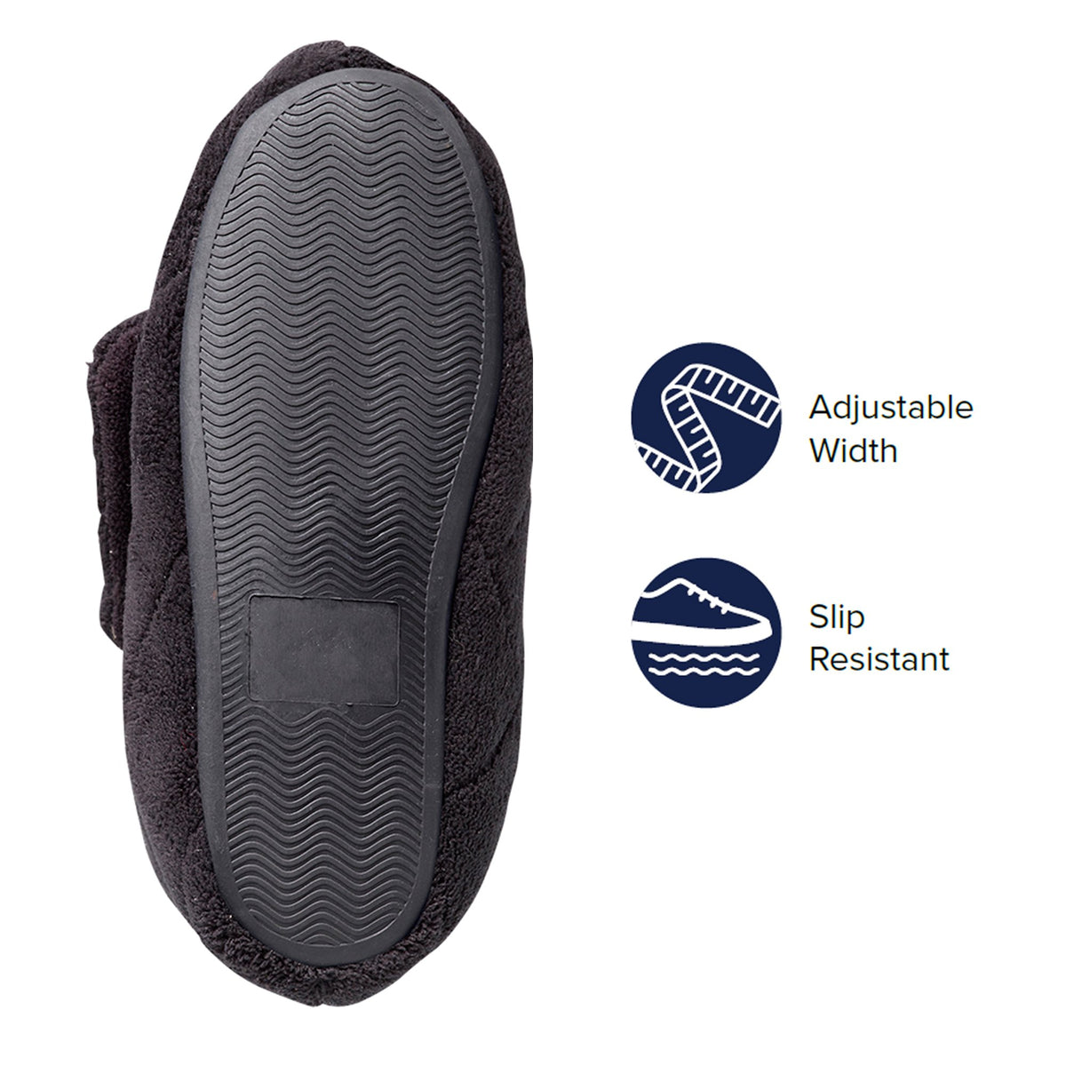 Bootie Slippers Silverts® Female Adult Small / X-Wide Hard Sole Single Patient Use Black