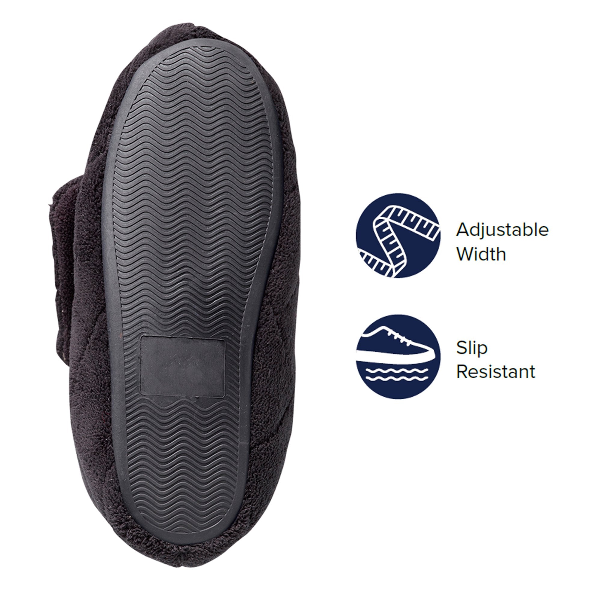 Bootie Slippers Silverts® Female Adult Small / X-Wide Hard Sole Single Patient Use Black