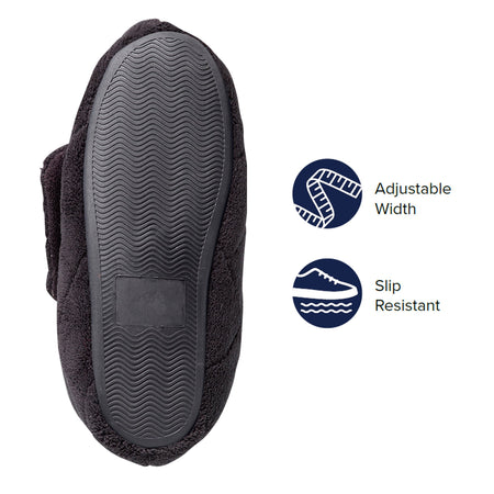Bootie Slippers Silverts® Female Adult Small / X-Wide Hard Sole Single Patient Use Black