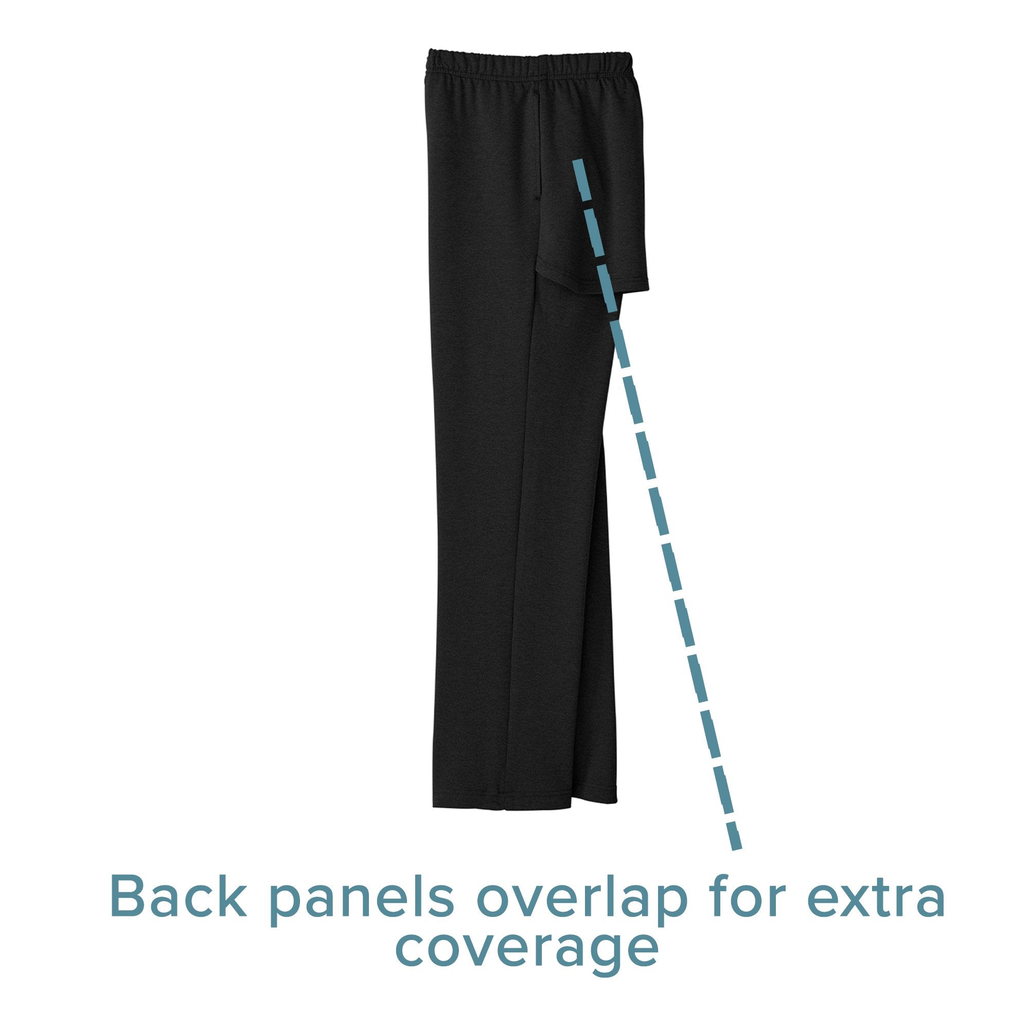 Silverts® Open Back Adaptive Pants, X-Large, Black