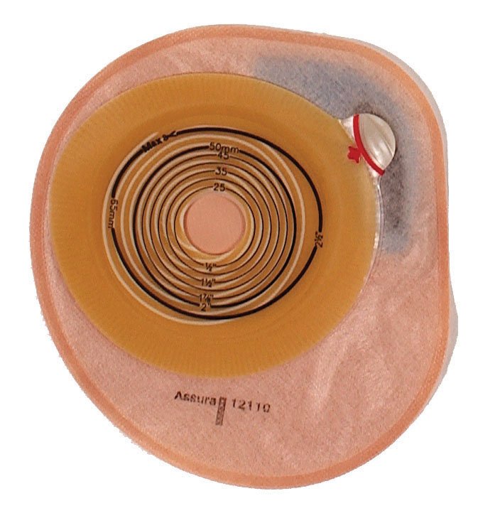 Colostomy Pouch Assura® One-Piece System 8-1/2 Inch Length, Maxi Convex Light, Trim to Fit 3/4 to 1-3/4 Inch Stoma Closed...