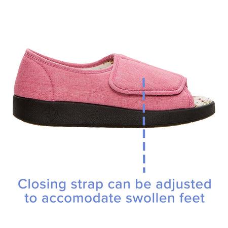 Silverts® Hook and Loop Closure Shoe, Size 8, Misty Rose