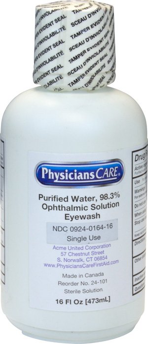 Eyewash Solution The Safety Zone® Eye Cup, Buffered Solution 16 oz. Bottle
