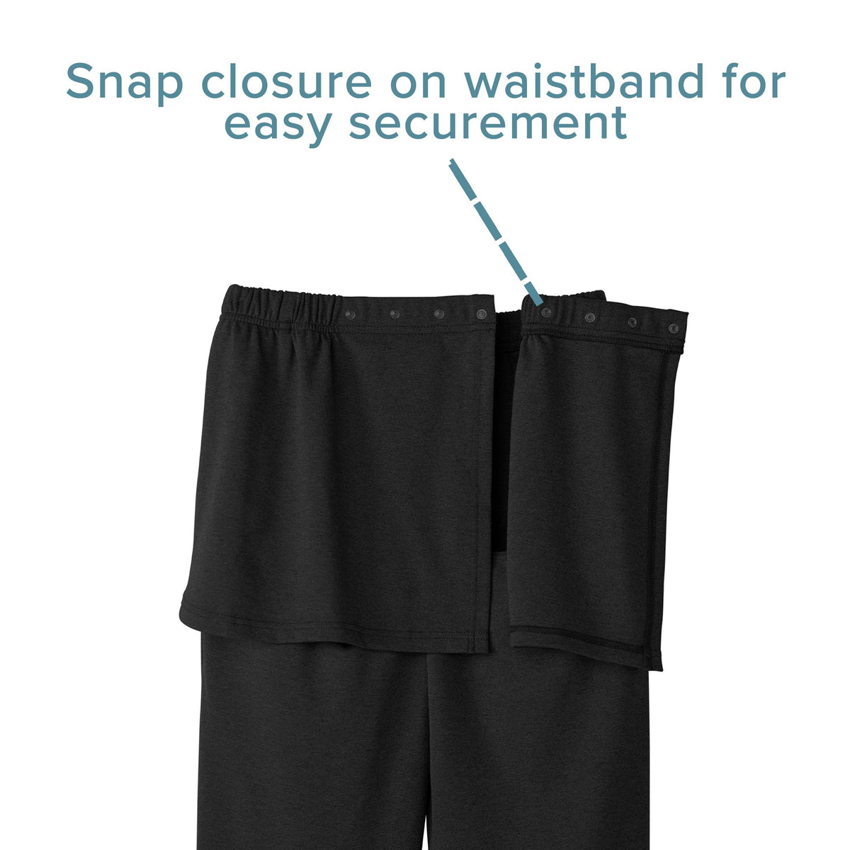 Silverts® Open Back Adaptive Pants, X-Large, Black