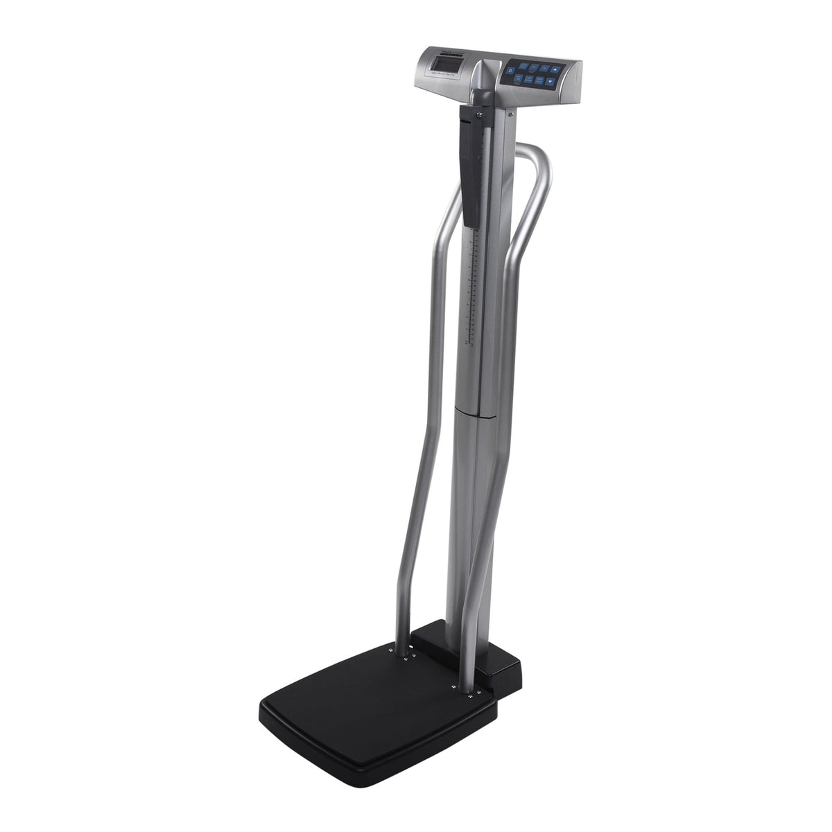 Physician Scale with Height Rod Health O Meter® Digital Display 660 lbs. / 300 kg Capacity Chrome / Gray Battery Operated