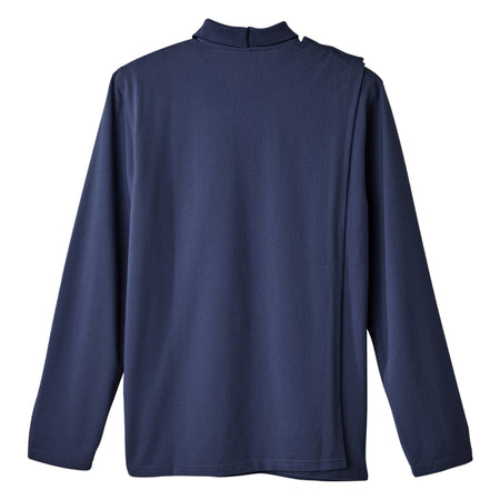 Adaptive Polo Shirt Silverts® Large Dark Navy 1 Pocket Long Sleeve Male