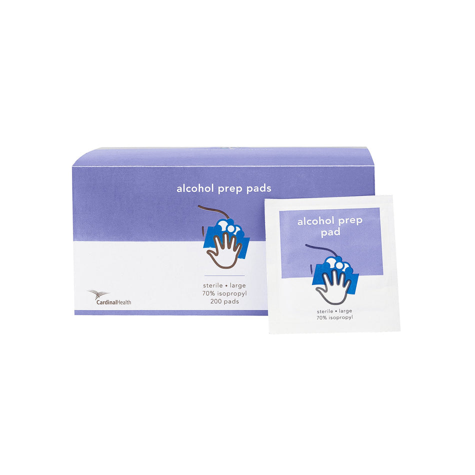 Cardinal Health™ Alcohol Prep Pads, 9 x 4.5 Centimeter, Individually Packaged - Personal Hygiene>Skin Care>Prep Pads and S...