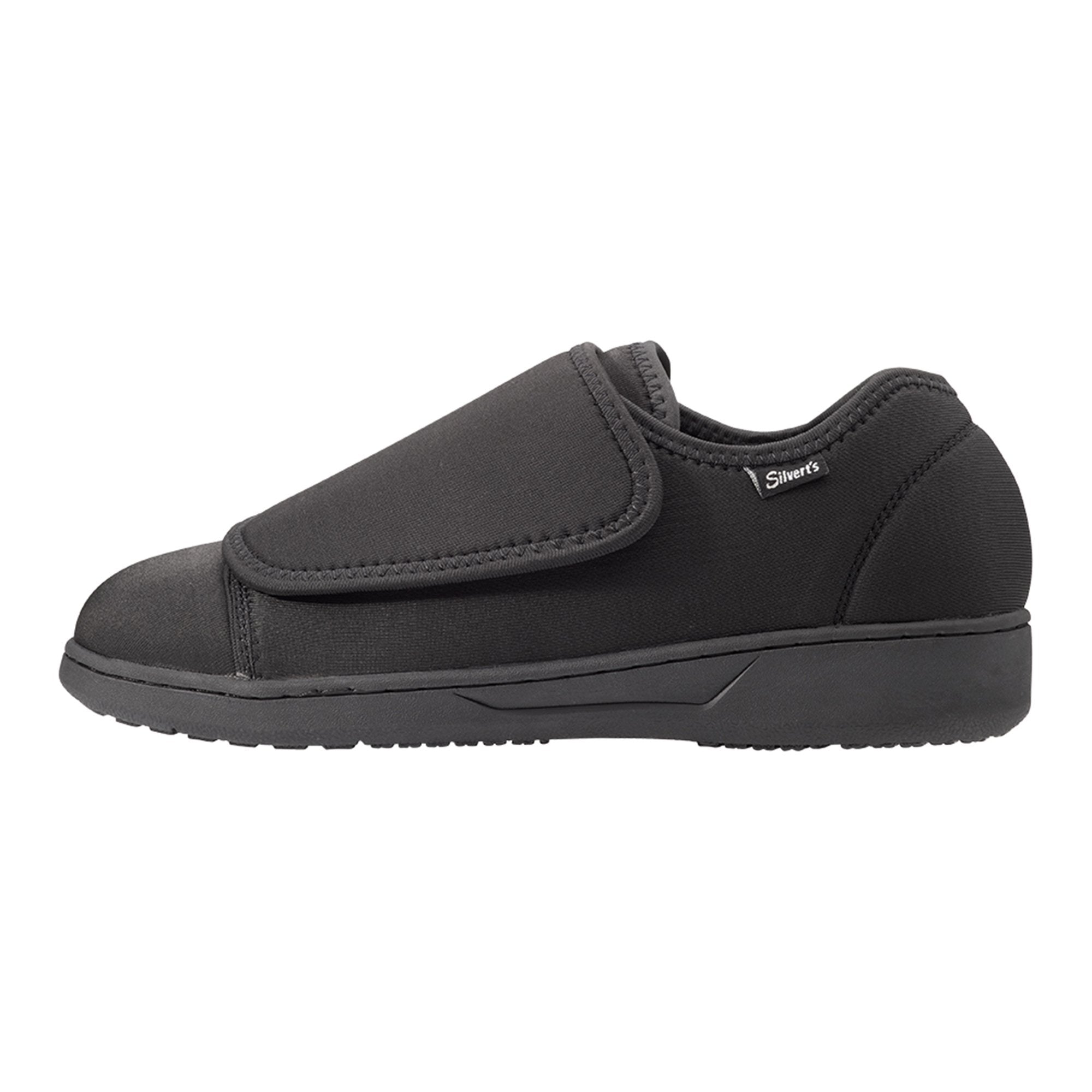 Silverts® Ultra Comfort Flex Hook and Loop Closure Shoe, Size 7, Black