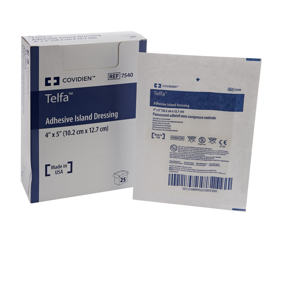 Adhesive Dressing Telfa™ 4 X 5 Inch Nonwoven Rectangle White Sterile