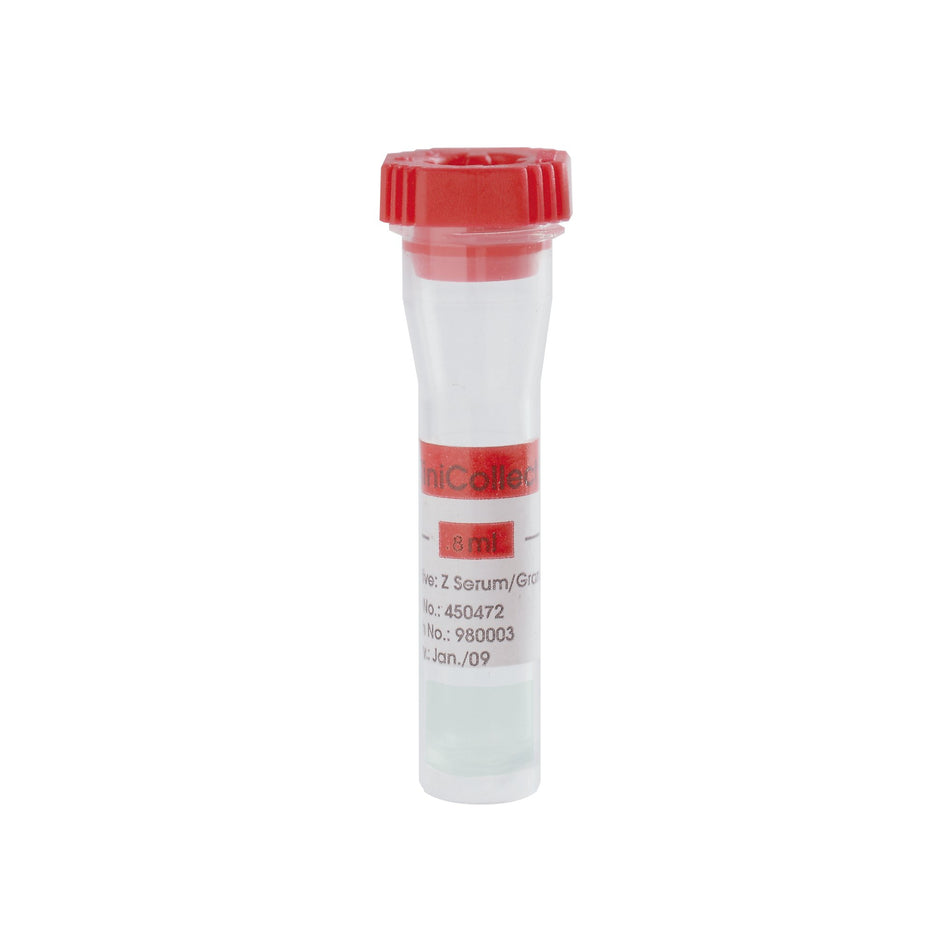MiniCollect® Capillary Blood Collection Tube Separator Gel Additive 800 µL Rubber Cross-Section Cap Polypropylene Tube