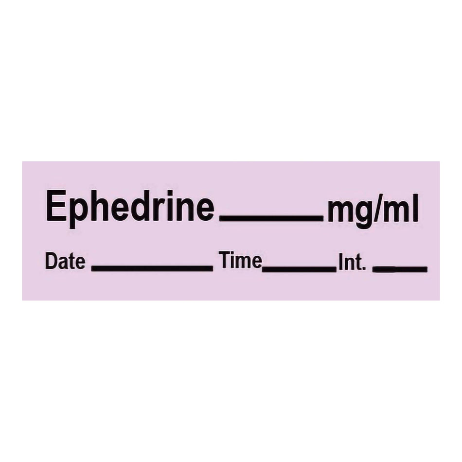 Drug Label Timemed Anesthesia Label EPHEDrine_mg/mL Date_Time_In_ Violet 1/2 X 1-1/2 Inch