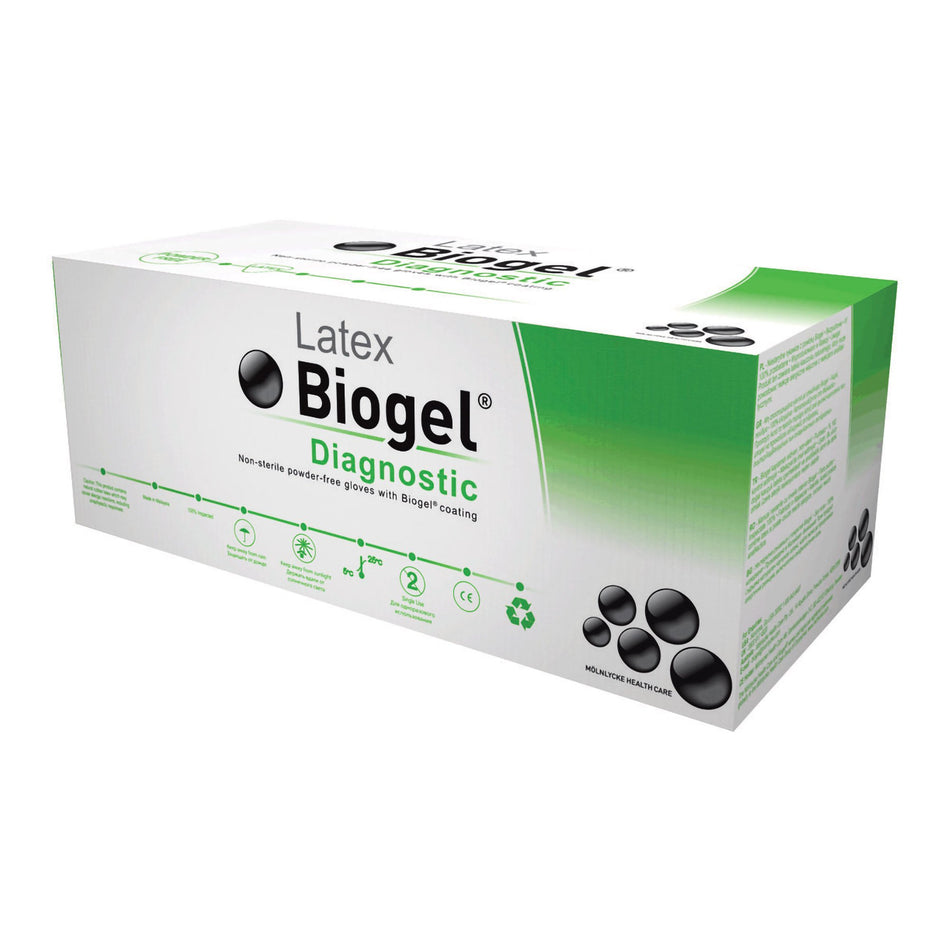 Exam Glove Biogel® Diagnostic™ Size 8 NonSterile Latex Extended Cuff Length Micro-Textured Straw Not Rated