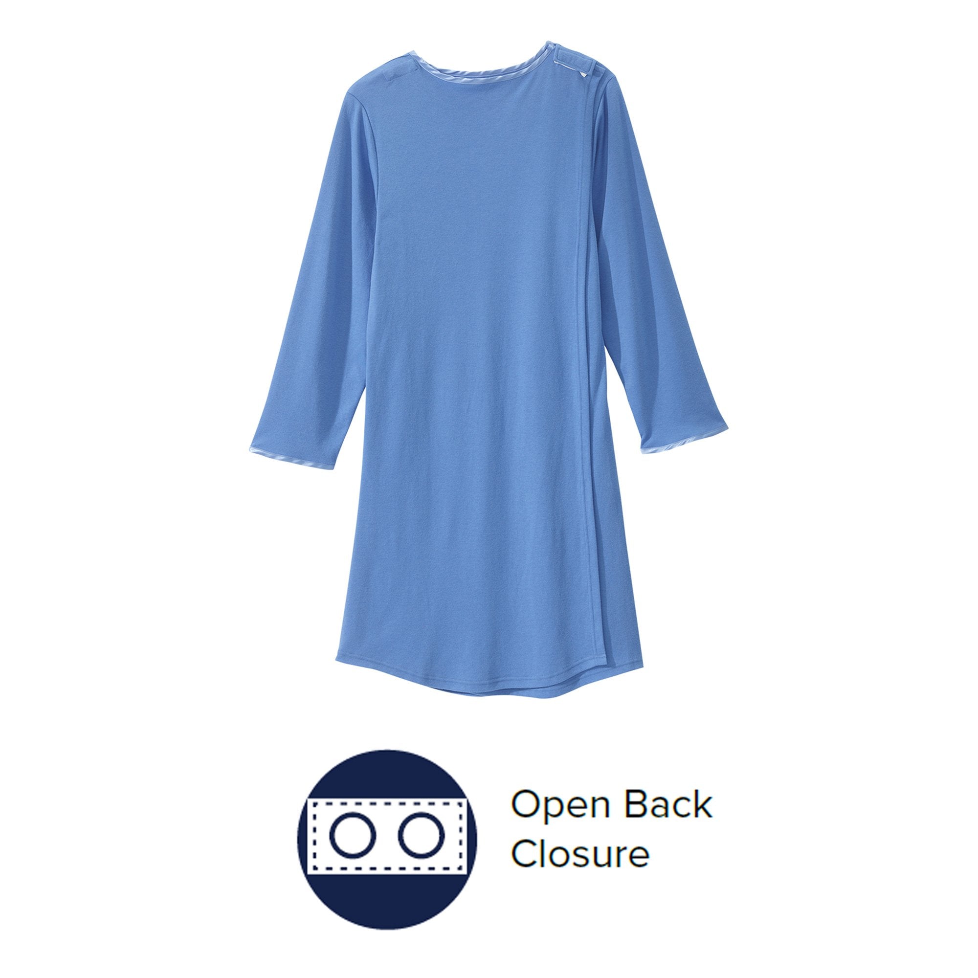 Silverts® Shoulder Snap Patient Exam Gown, Medium, Blue