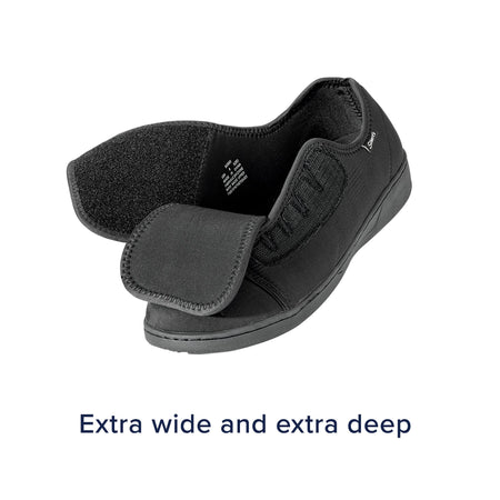 Silverts® Ultra Comfort Flex Hook and Loop Closure Shoe, Size 7, Black