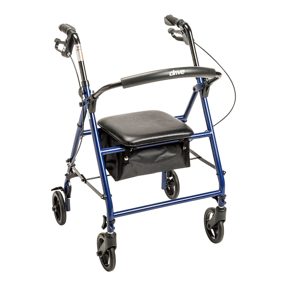 4 Wheel Rollator drive™ Blue Adjustable Height / Folding Steel Frame