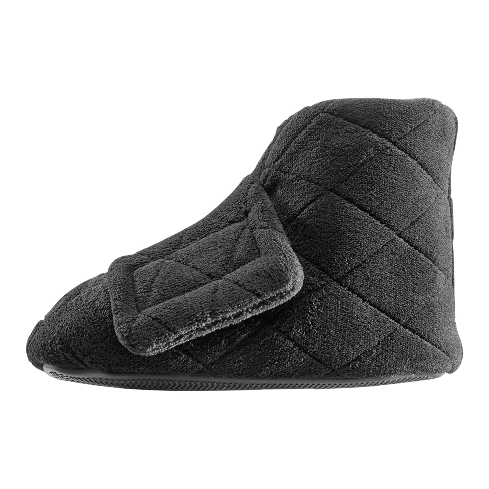 Bootie Slippers Silverts® Female Adult Small / X-Wide Hard Sole Single Patient Use Black