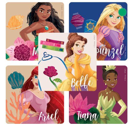 Sticker SmileMakers® 100 per Pack Disney Princess 2-1/2 X 2-1/2 Inch - Nurse's Station and Office Supplies>Stickers and Co...
