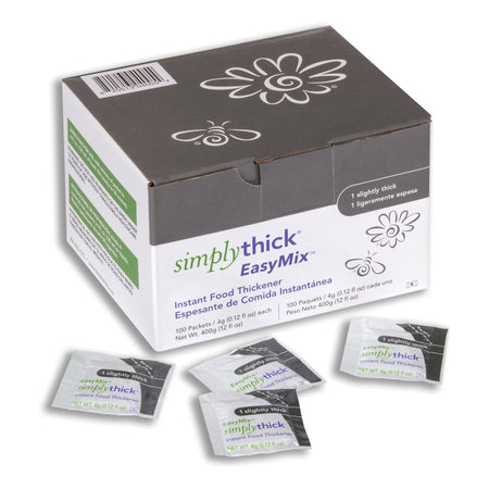 Food and Beverage Thickener SimplyThick® Easy Mix 4 oz. Individual Packet Unflavored Powder IDDSI Level 1 Slightly Thick