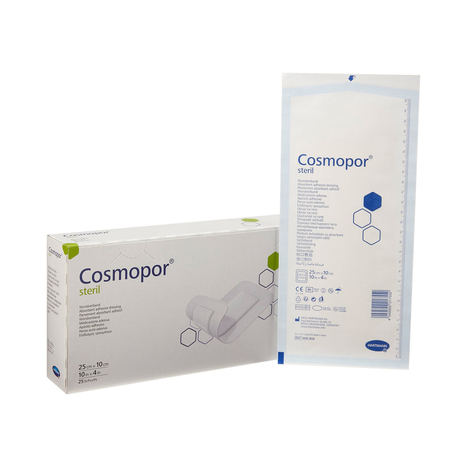 Adhesive Dressing Cosmopor® Steril 4 X 10 Inch Nonwoven Rectangle White Sterile