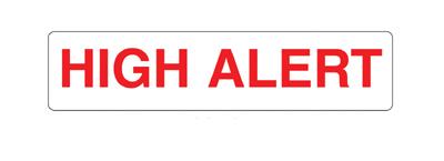 Pre-Printed Label Indeed Warning Label White Paper HighAlert Red Caution 3/8 X 1-5/8 Inch