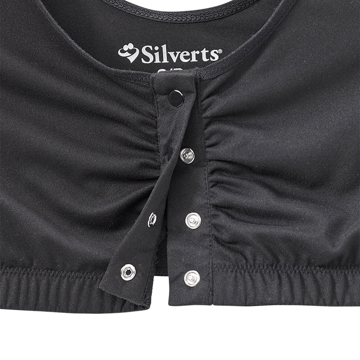 Adaptive Front Closure Bra Silverts® Black Large 42 to 44 Inch