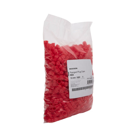 McKesson Red Tube Closure for use with 13 mm Blood Drawing Tubes, Glass Test Tubes, Plastic Culture Tubes
