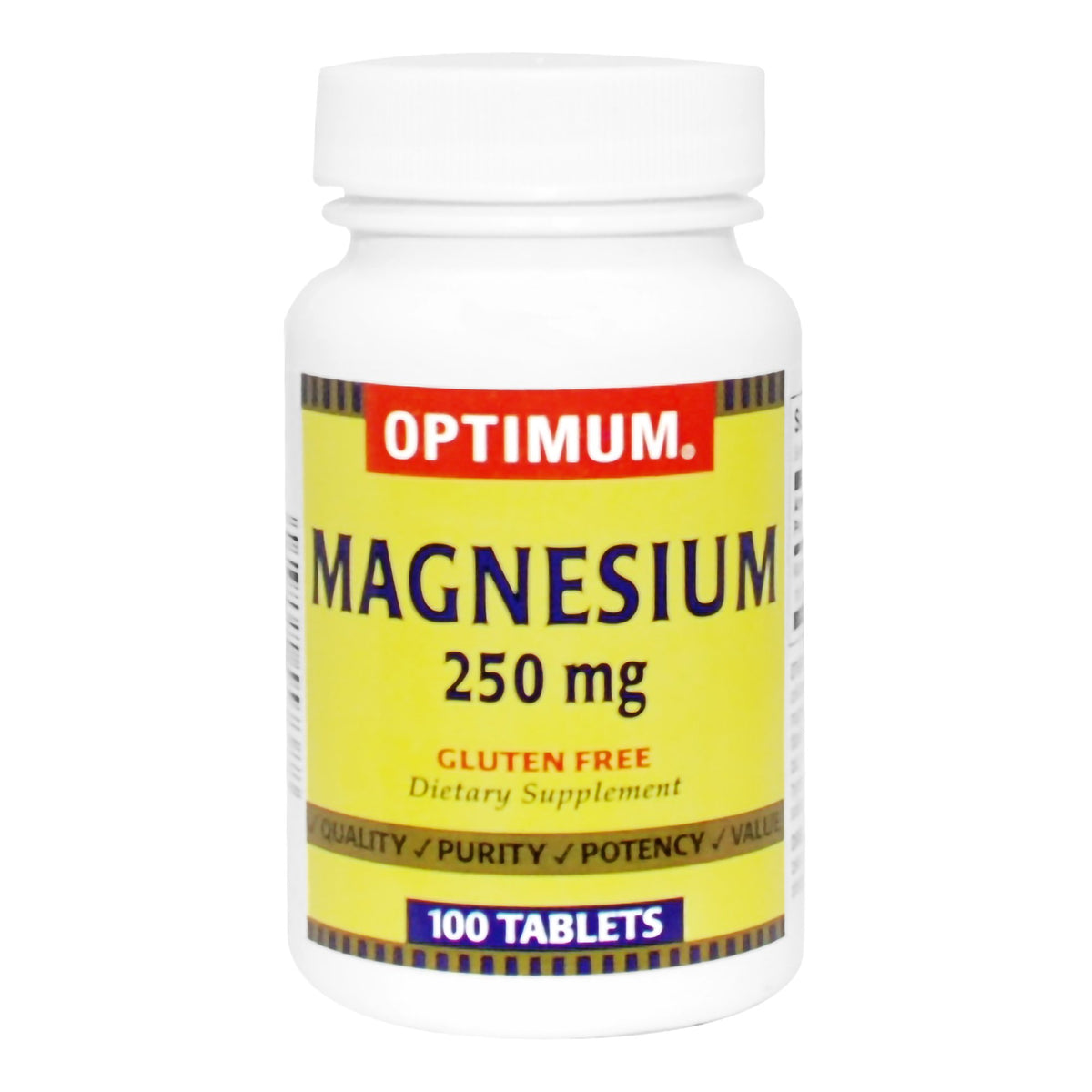 Mineral Supplement Optimum® Magnesium 250 mg Strength Tablet 100 per Bottle