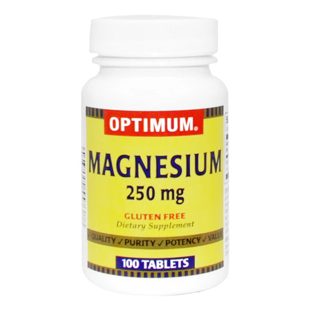 Mineral Supplement Optimum® Magnesium 250 mg Strength Tablet 100 per Bottle