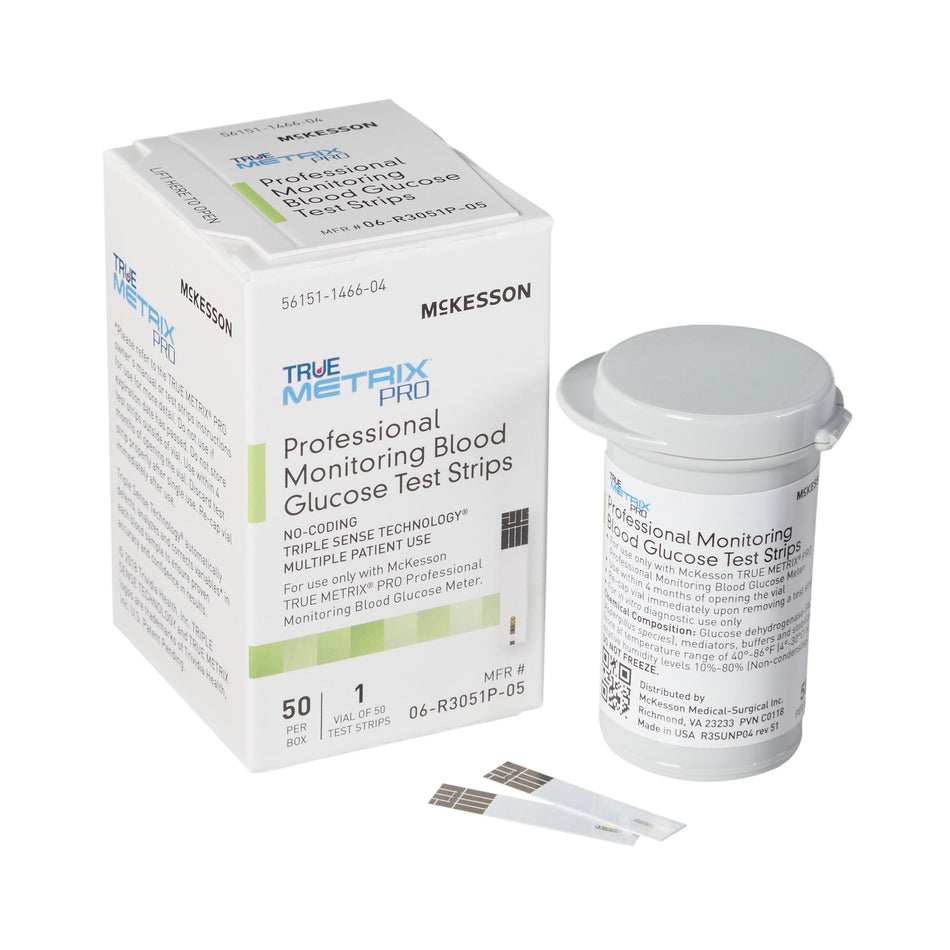 Blood Glucose Test Strips McKesson TRUE METRIX® PRO 50 Strips per Pack