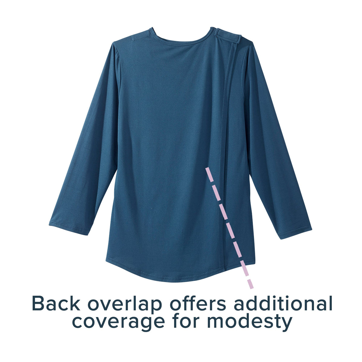 Adaptive Shirt Silverts® X-Large Navy Blue Without Pockets Long Sleeve Female