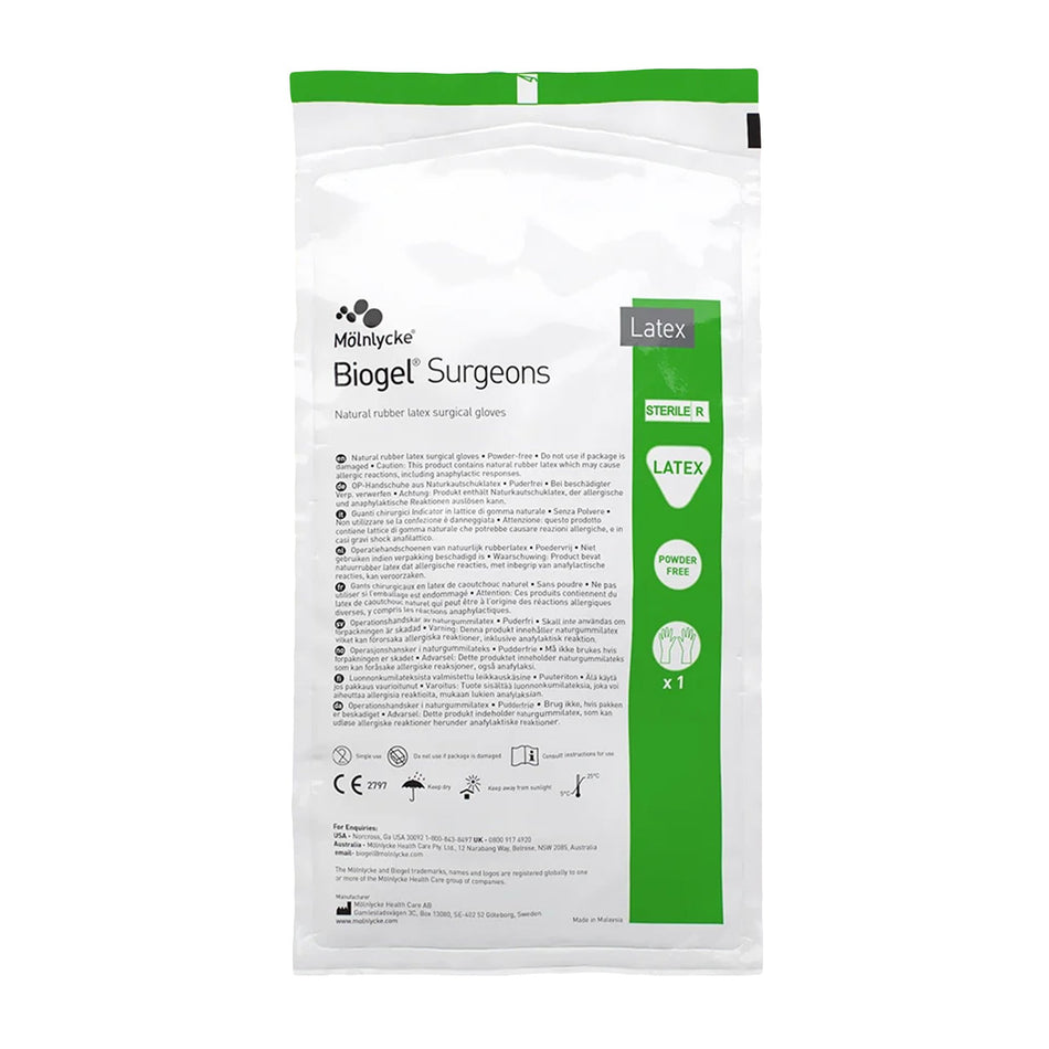 Surgical Glove Biogel® Surgeons Size 7.5 Sterile Latex Standard Cuff Length Micro-Textured Straw Not Chemo Approved
