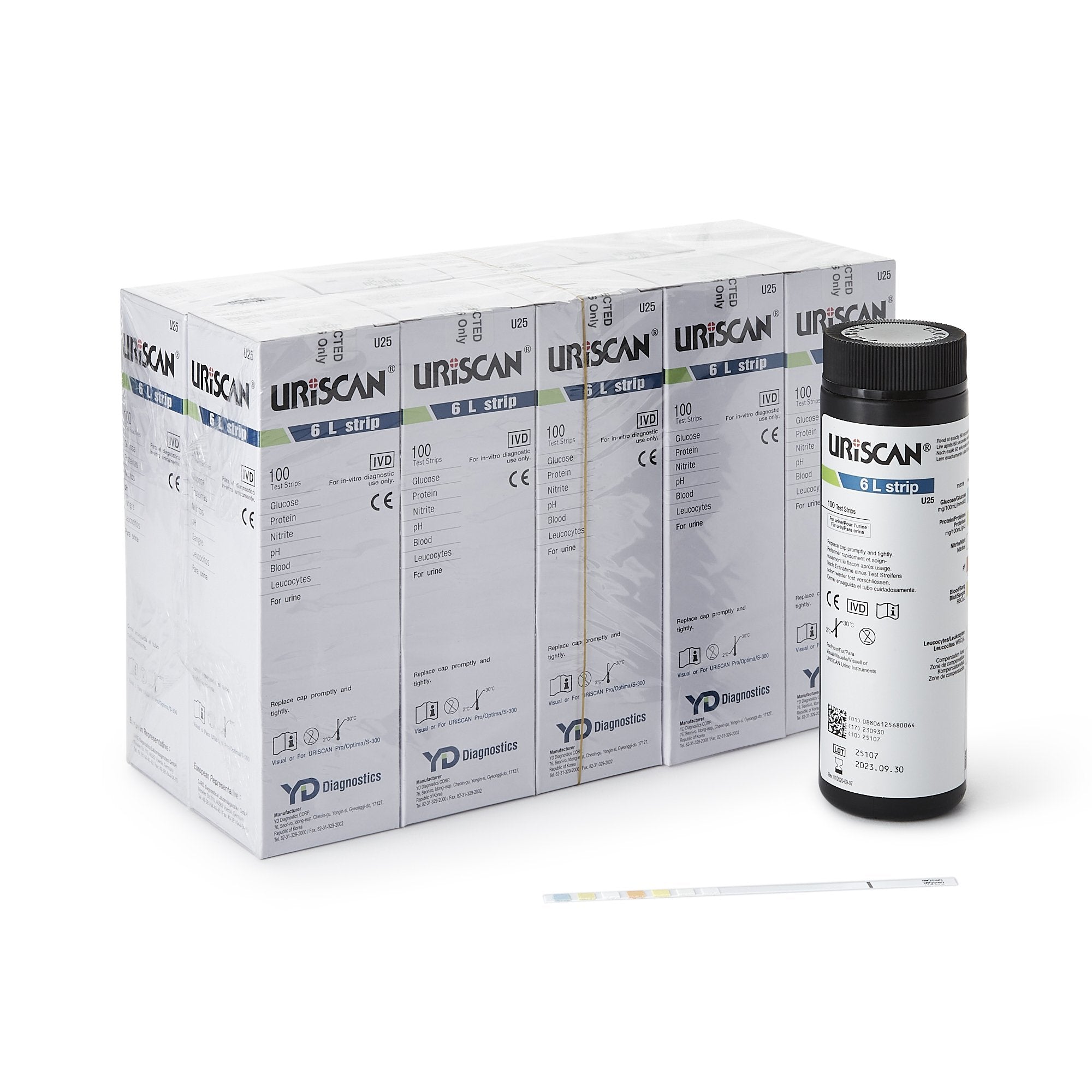 Uriscan Urine Reagent Strip for use with Consult Urine Analyzer 773 / Select Urine Analyzer 505 / Uriscan Optima Touch-Screen Urine Analyzer