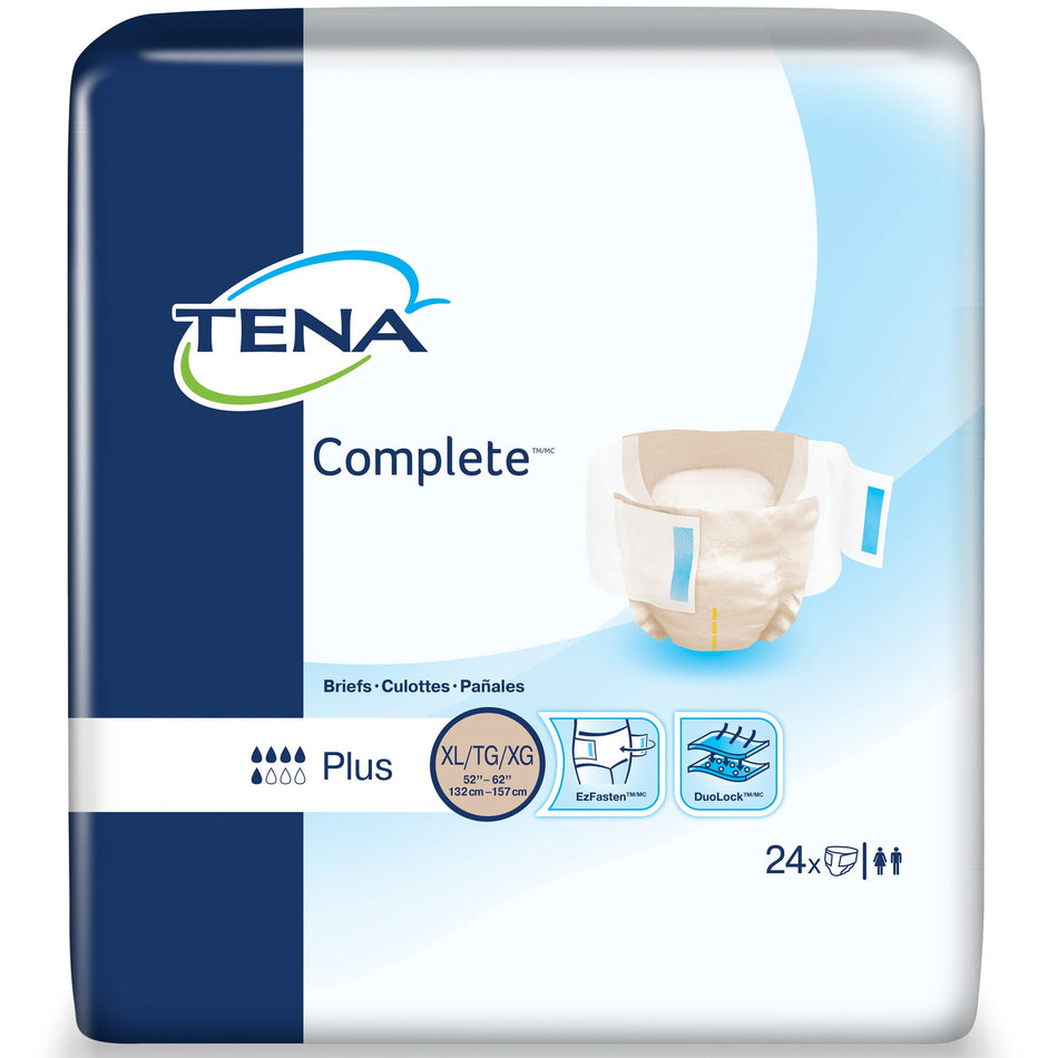 Unisex Adult Incontinence Brief TENA® Complete™ X-Large Disposable Moderate Absorbency