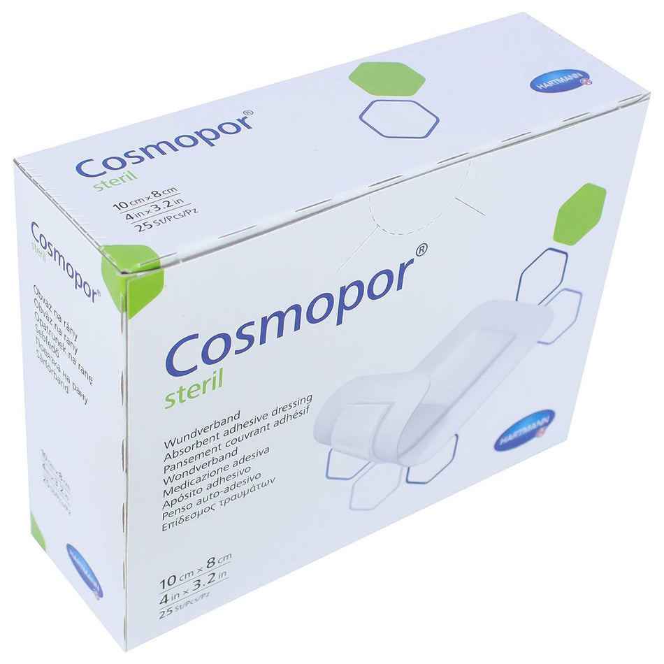 Adhesive Dressing Cosmopor® Steril 3-1/5 X 4 Inch Nonwoven Rectangle White Sterile