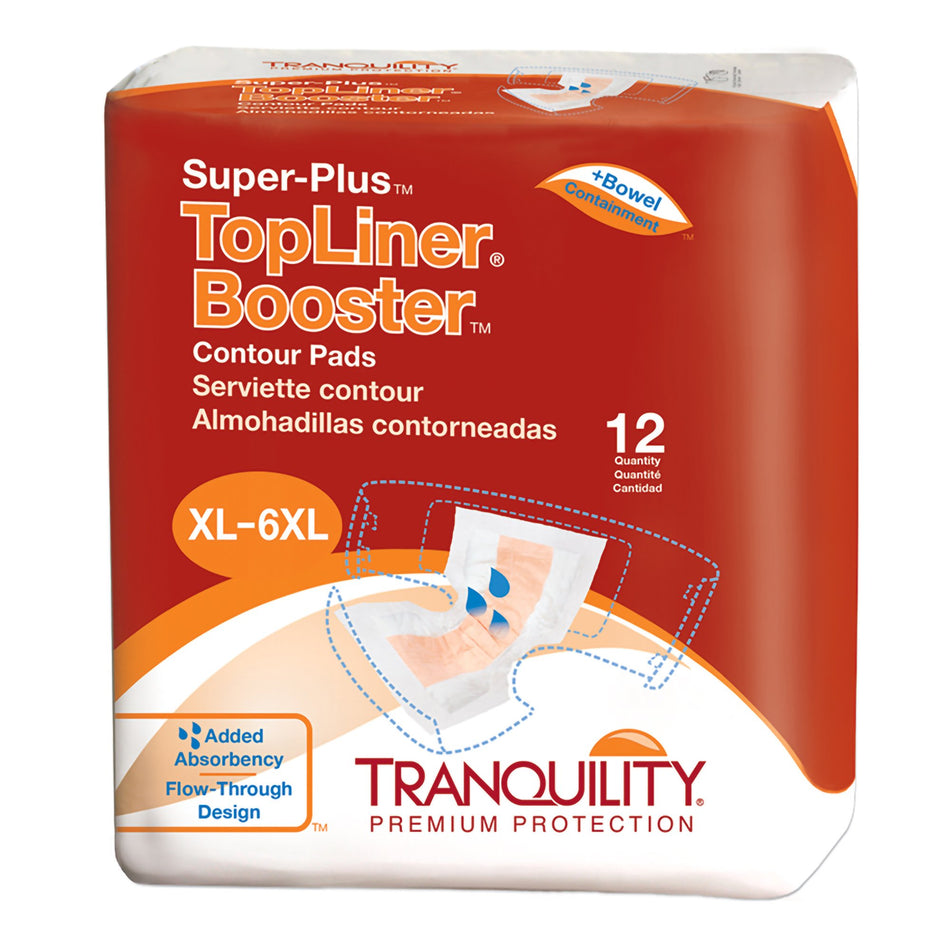 Booster Pad Tranquility® Top Liner® Contour 14 X 32 Inch Heavy Absorbency Super Absorbent Core One Size Fits Most