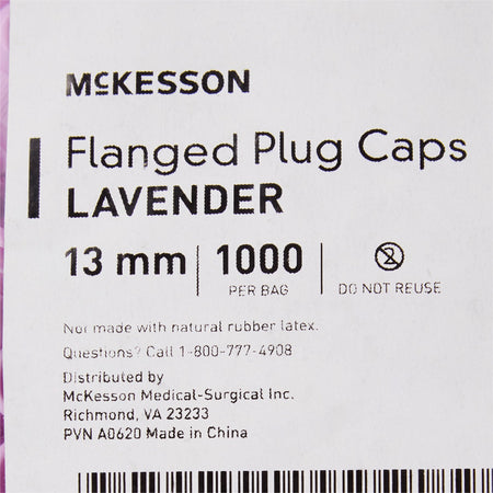 McKesson Lavender Tube Closure for use with 13 mm Blood Drawing Tubes, Glass Test Tubes, Plastic Culture Tubes