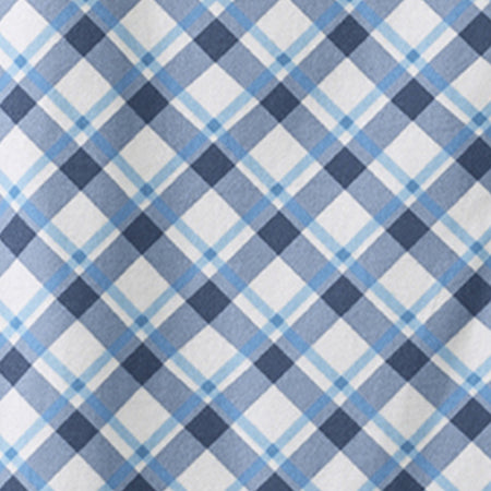 Silverts® Shoulder Snap Patient Exam Gown, Large, Diagonal Blue Plaid