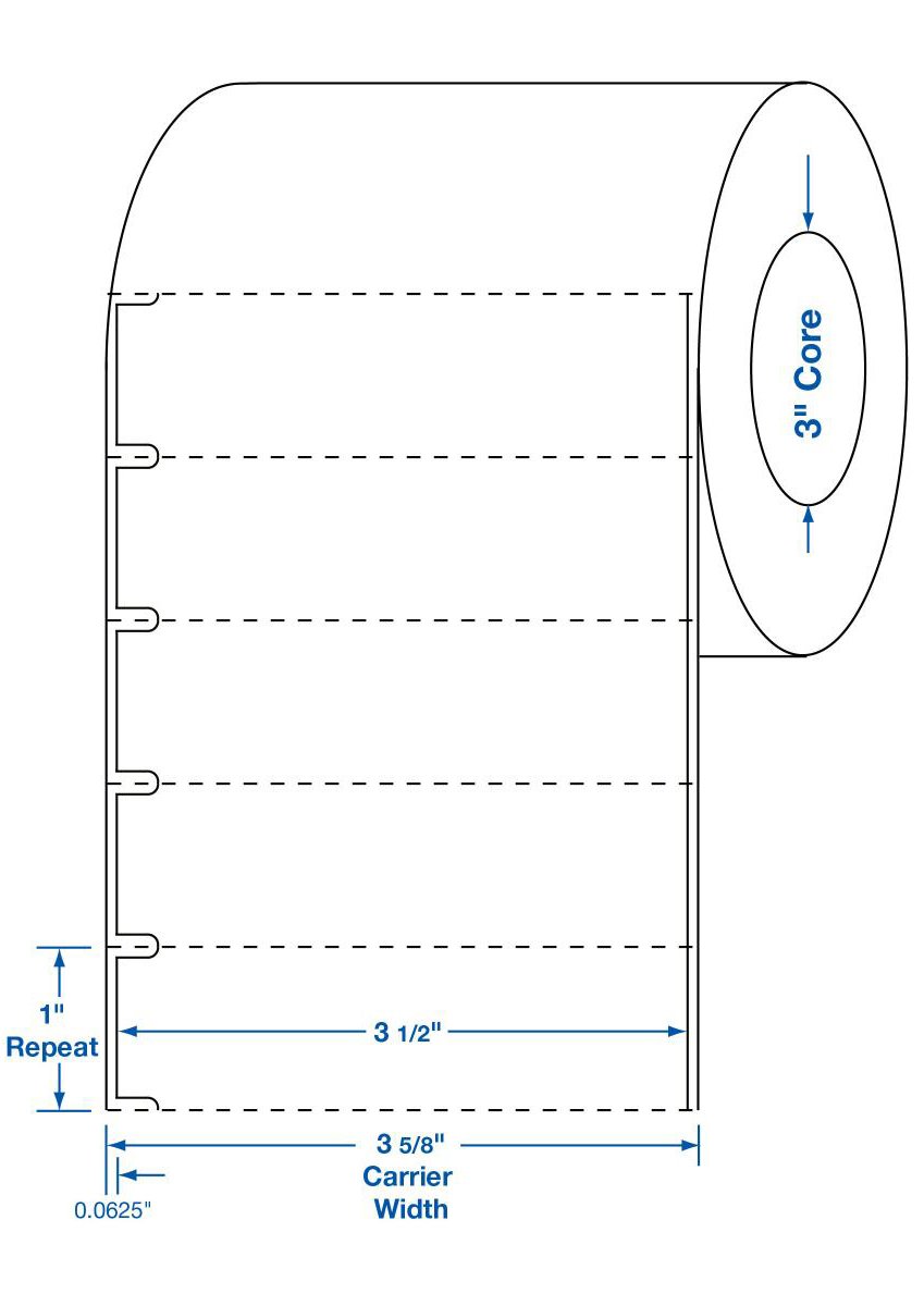 Blank Label Centurion® Laboratory Use White Paper 1 X 3-1/2 Inch