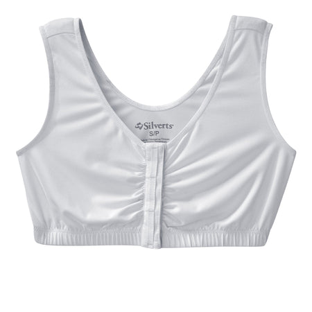 Adaptive Front Closure Bra Silverts® Eezee White Medium 32 to 35 Inch