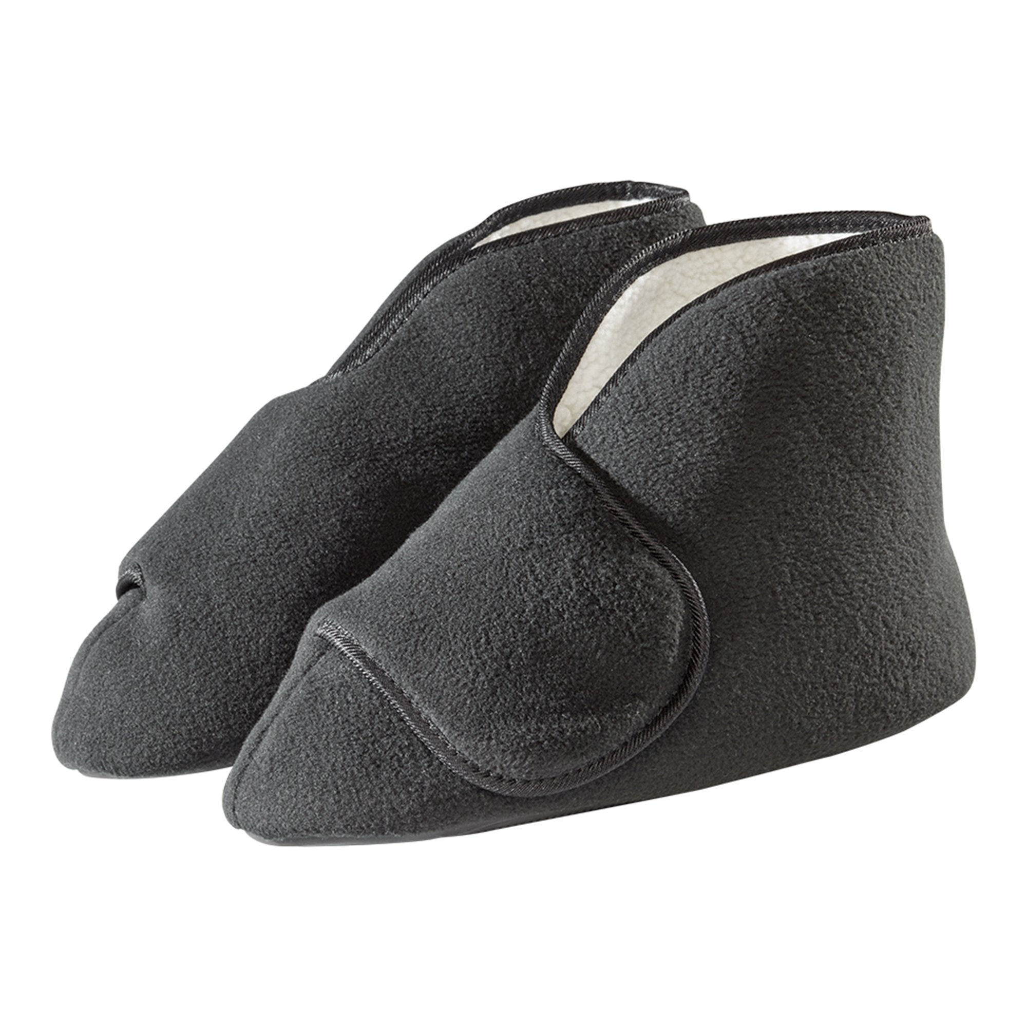 Diabetic Bootie Slippers Silverts® Unisex Adult Medium / X-Wide Hard Sole Single Patient Use Black