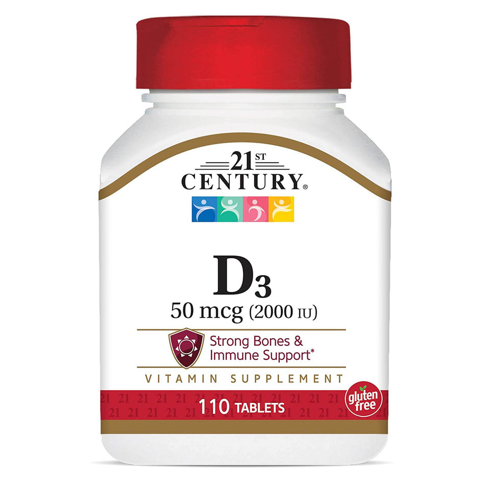 Vitamin Supplement 21st Century® Vitamin D 2,000 IU Strength Tablet 110 per Bottle