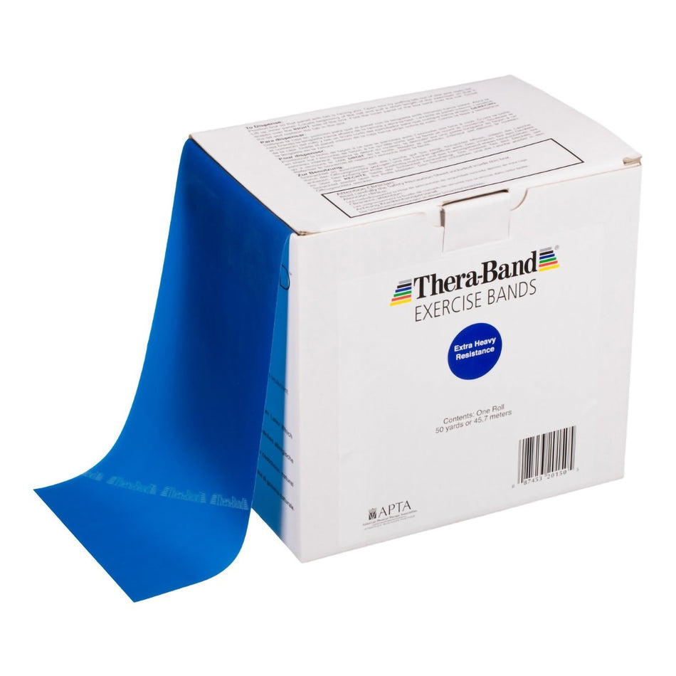Exercise Resistance Band TheraBand® Blue 6 Inch X 50 Yard X-Heavy Resistance