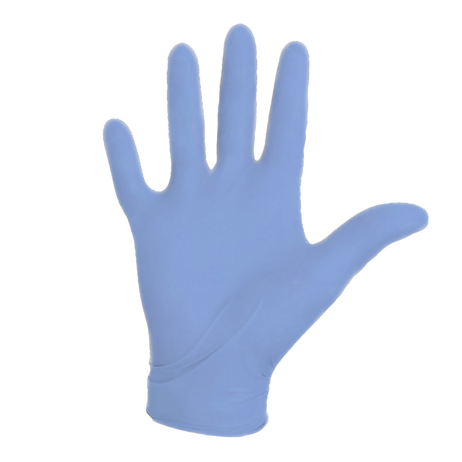 Exam Glove Aquasoft® Medium NonSterile Nitrile Standard Cuff Length Textured Fingertips Blue Chemo Tested
